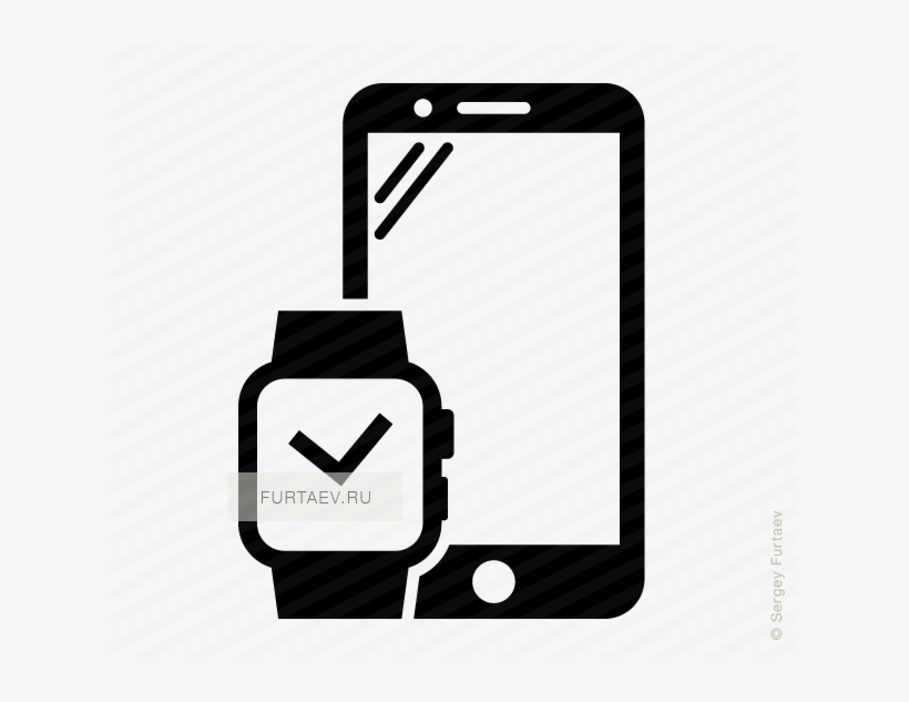 Smartwatch And Icon Of Smart Watch Mobile - Phone And Watch Icon, transparent png #478879