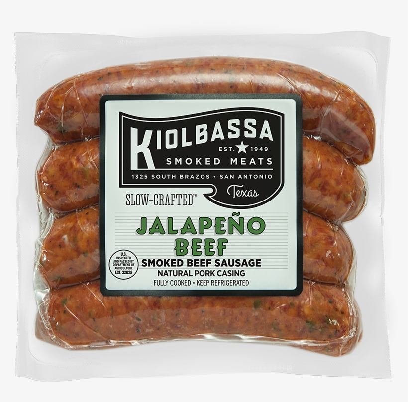 Kiolbassa Jalapeño Beef Smoked Sausage - Jalapeno Beef Sausage, transparent png #479160