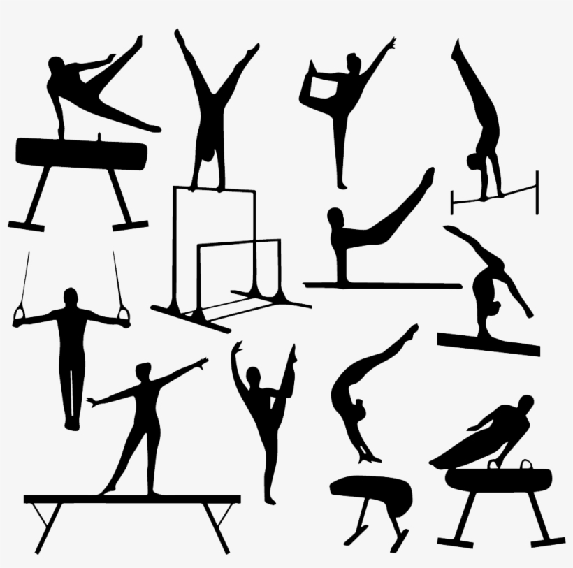 Gymnastics Vault Clipart - Gymnastics Silhouette, transparent png #479177
