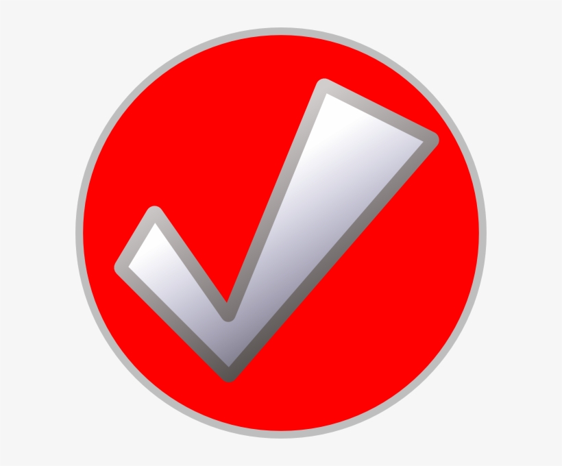Red Tick Button Svg Clip Arts 600 X 600 Px, transparent png #479559