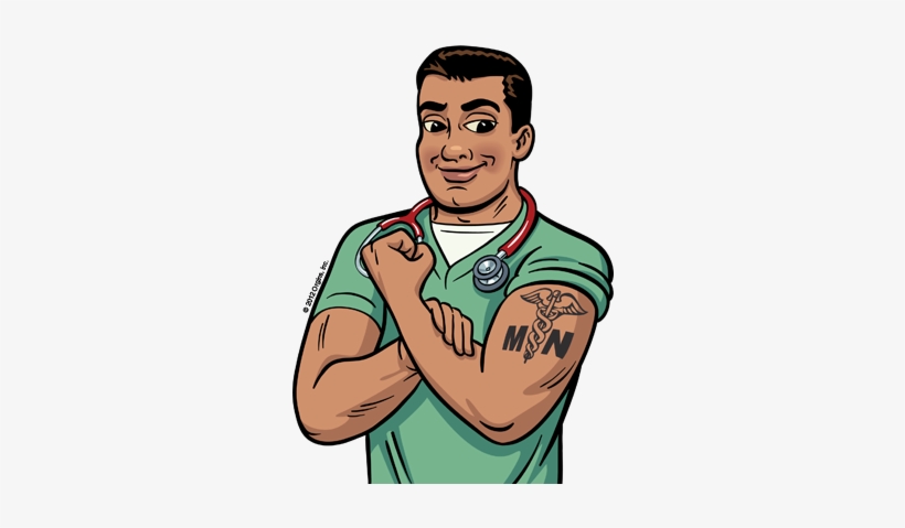 Mighty Nurse Tattoo 299×403 Pixels - Sexy Male Nurse Cartoon, transparent png #479888