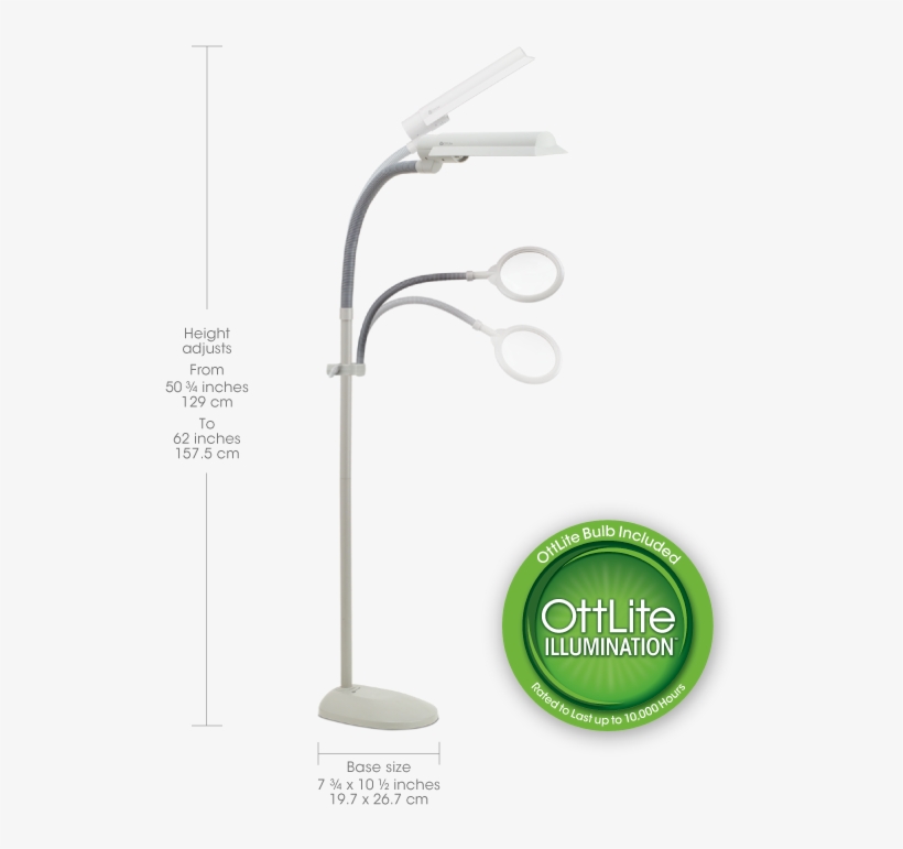 Ottlite Easyview Floor Lamp - Ott-lite Truecolor Craft Plus Lamp-dove Grey, transparent png #4702584