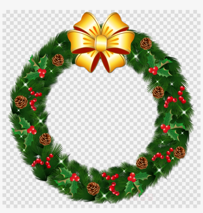 Transparent Christmas Wreath Clipart Wreath Christmas - Christmas Wreath Clipart Transparent Background, transparent png #4703440