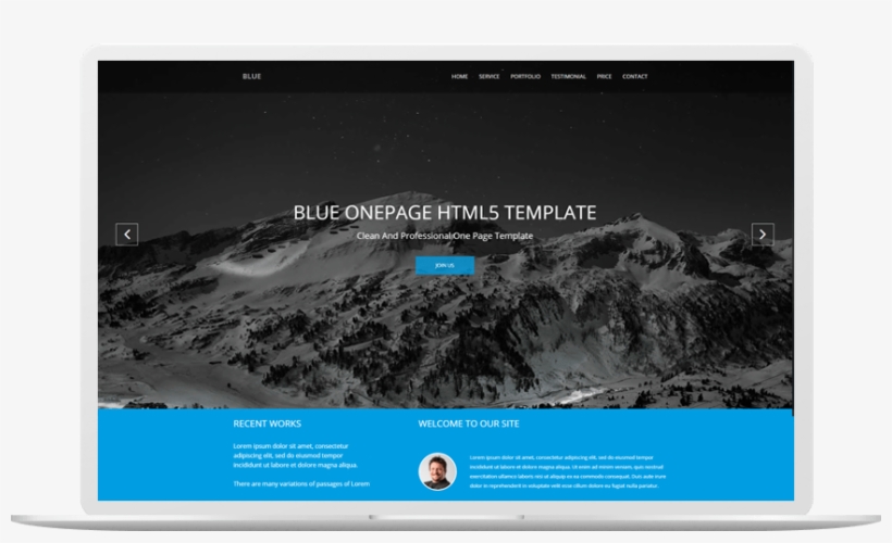 Blue Pro Business - React Js One Page Template, transparent png #4705979