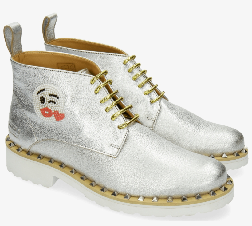 Ankle Boots Bonny 9 Cherso White Silver Emoji Kiss - Melvin & Hamilton, transparent png #4706849
