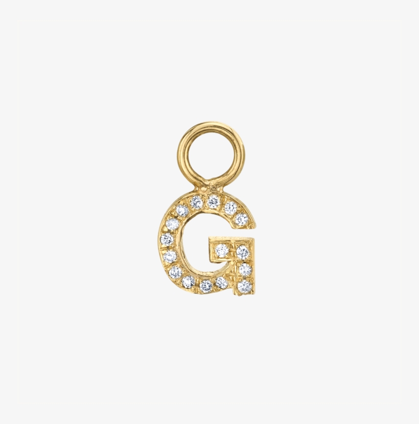 Diamond Letter Hoop Earring Charm - Locket, transparent png #4707955