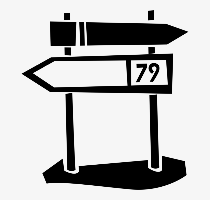 Vector Illustration Of Direction Arrow Signposts On, transparent png #4708319