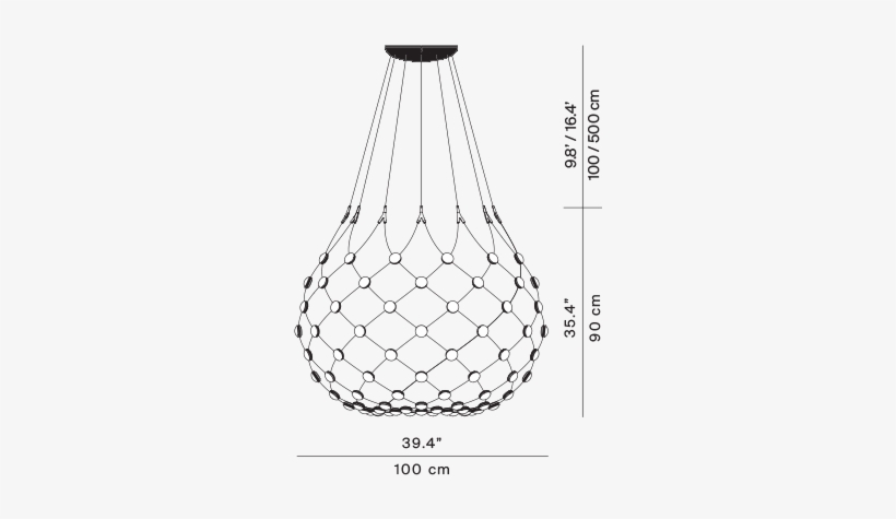 Available Models - Luceplan 5961 Mesh D86 Led Pendelleuchte, transparent png #4708697