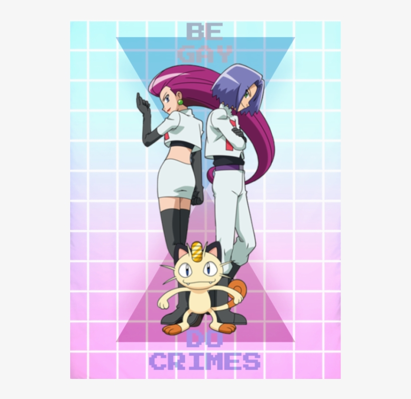 #be Gay Do Crimes#pokemon#team Rocket#agit Prop#pride#vaporwave#bi - Equipo Rocket James Pokemon, transparent png #4712549