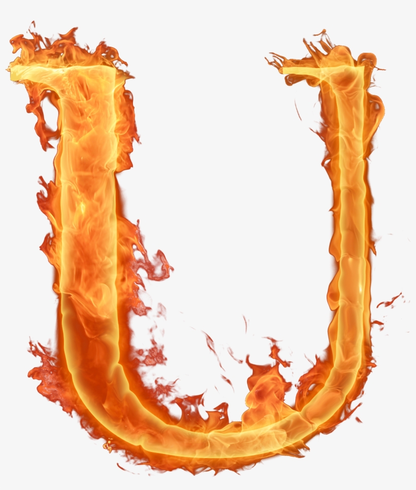 Fogo Png, Fire Font, Me Chama, Spelling, Lettering, - Fire Letters U Png, transparent png #4713676