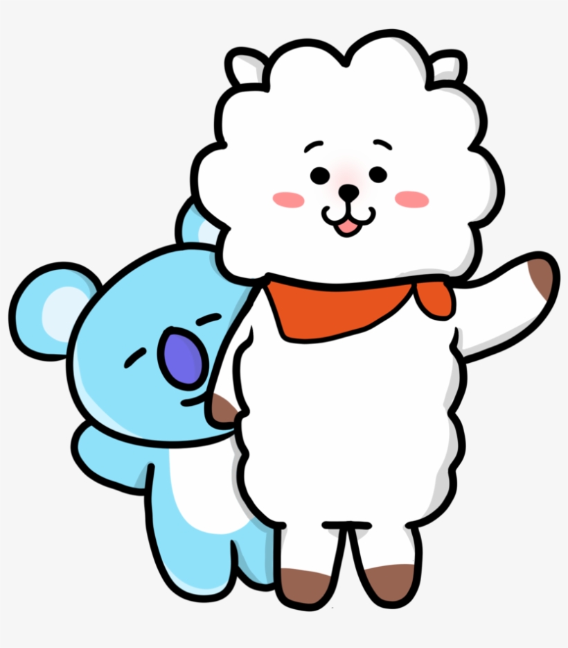 Overlay Kawaii Png Edit Editing Sticker - Bt21 Koya And Rj, transparent png #4715373