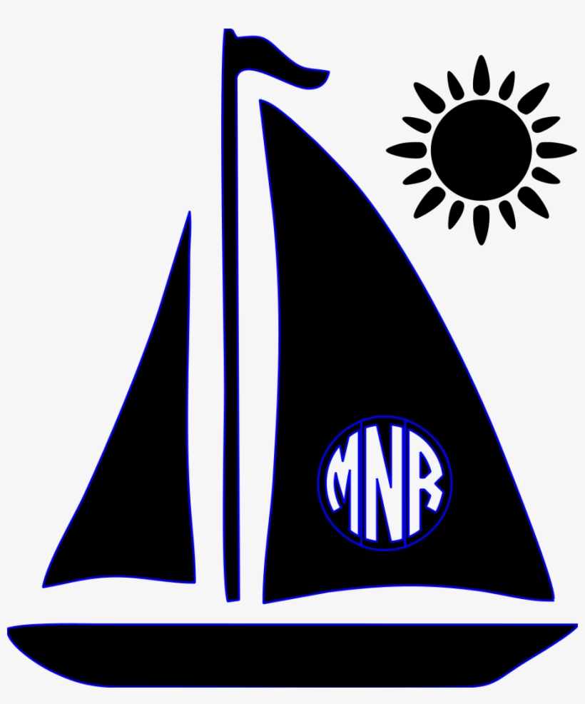 Personalize Tumblers, Ramblers And Growlers Powder - Sailboat Monogram Decal, transparent png #4716157