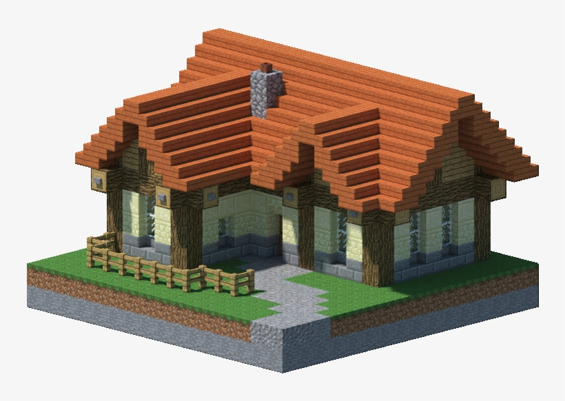 One House, Four Colours - Minecraft One Chunk House - Free Transparent