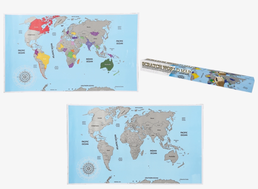 You Are Here - Scratch Off World Map Blue, transparent png #4717456