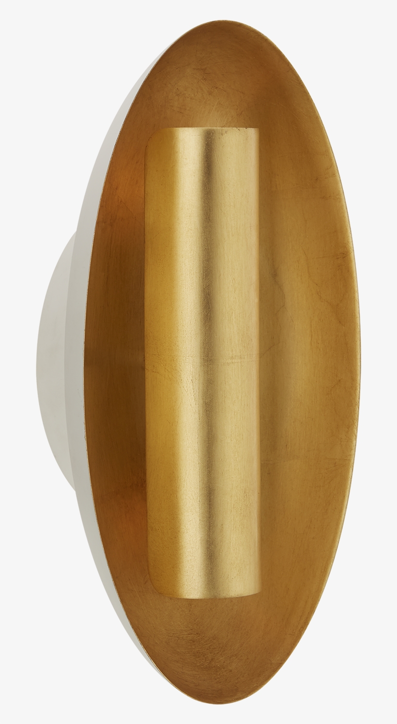 Aura Medium Oval Sconce In Plaster White With Gild - Visual Comfort Corporation Of America, transparent png #4718386