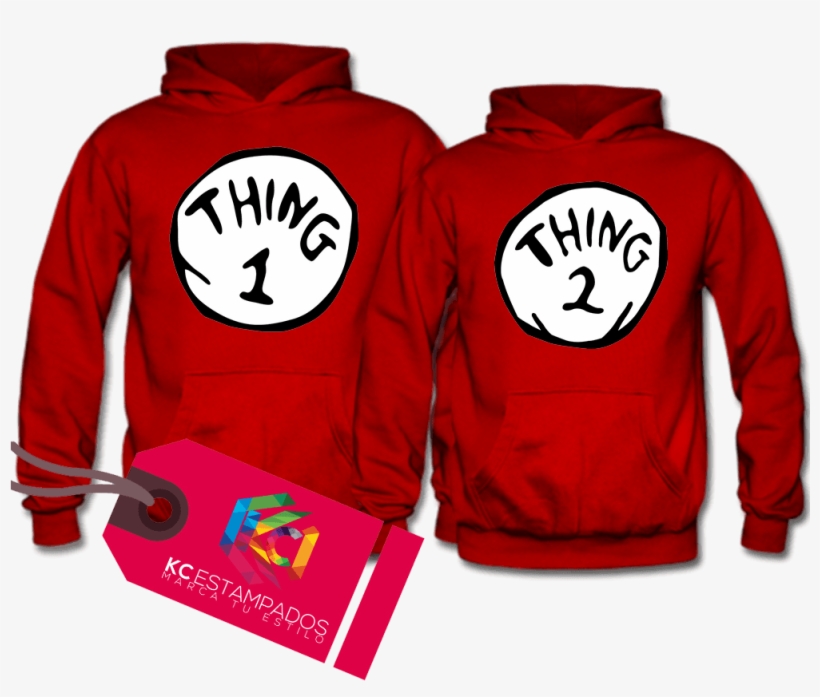 Polerones De Enamorados Thing 1 & Thing - Thing One And Thing Two Dr. Seuss  Shirts, Dr. Seuss, - Free Transparent PNG Download - PNGkey