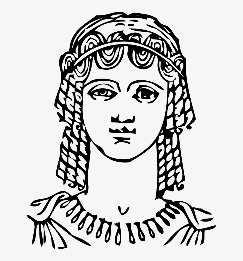 Grecian Hairdressing 13 Clipart Icon Png - Ancient Woman Face Clipart, transparent png #4720254