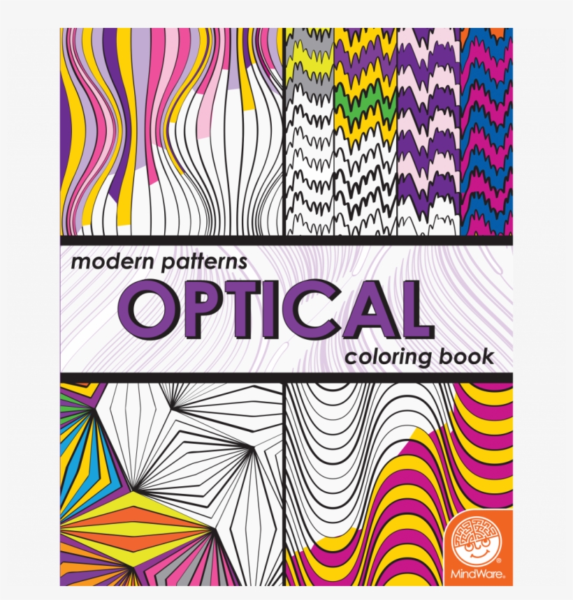 Mindware Modern Patterns Optical Adult Coloring Book, transparent png #4721412