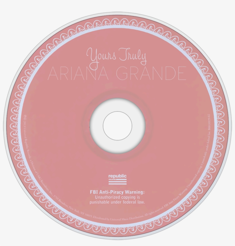 Ariana Grande Yours Truly Cd Disc Image - Yours Truly, transparent png #4722282