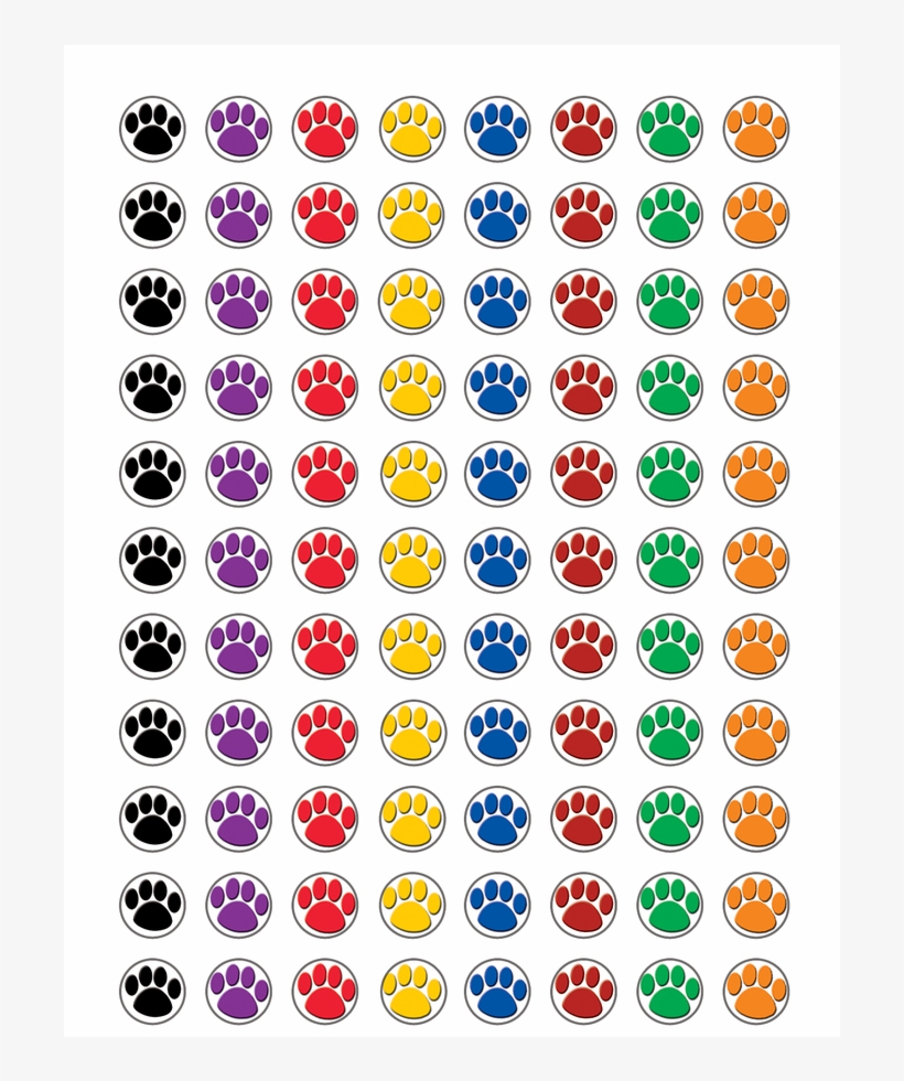 Colorful Paw Prints Mini Stickers Alternate Image A - 20 Pack Teacher Created Resources Colourful Paw Prints, transparent png #4722687