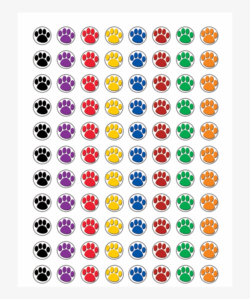 Colorful Paw Prints Mini Stickers Alternate Image A - 20 Pack Teacher Created Resources Colourful Paw Prints, transparent png #4722687