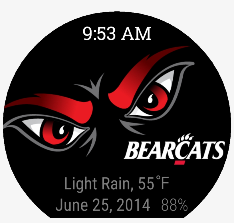 Bearcats 'eyes' Watch Face Preview, transparent png #4723514