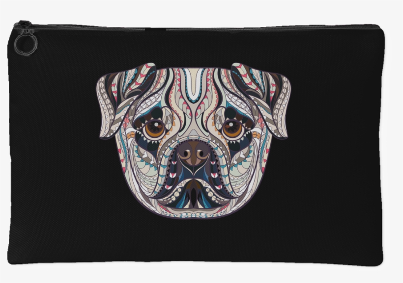Ethnic Collection Accessory Pouch - Ipad Mini Case Black Patterned Pug Dog Lover, transparent png #4723527