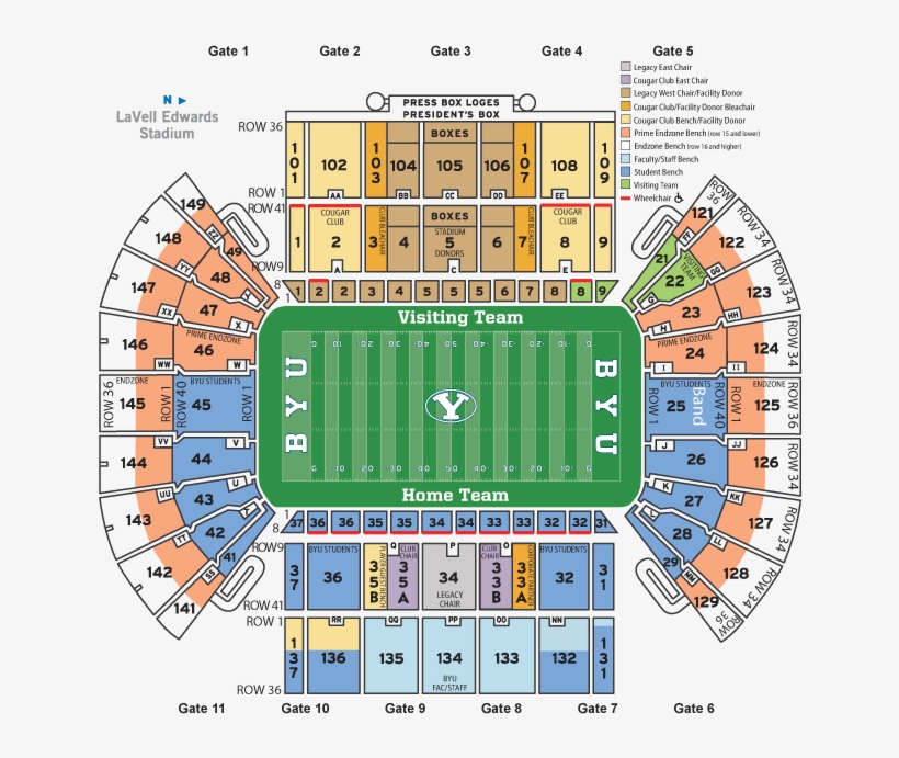 Byustadium - Byu Stadium Seats, transparent png #4725499