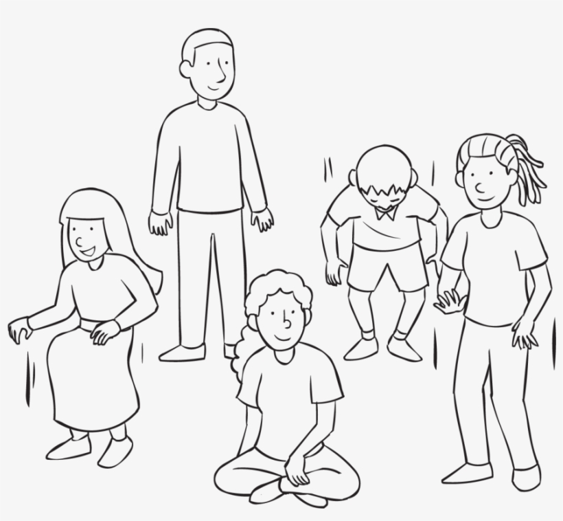 Back Group Of People Standing And Sitting As Part Of - Line Art, transparent png #4725838