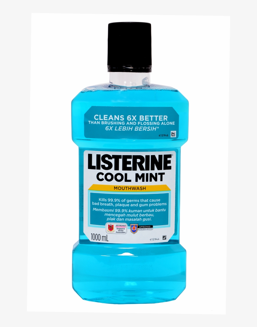 Listerine Mouth - Listerine 500ml Cool Mint, transparent png #4726933
