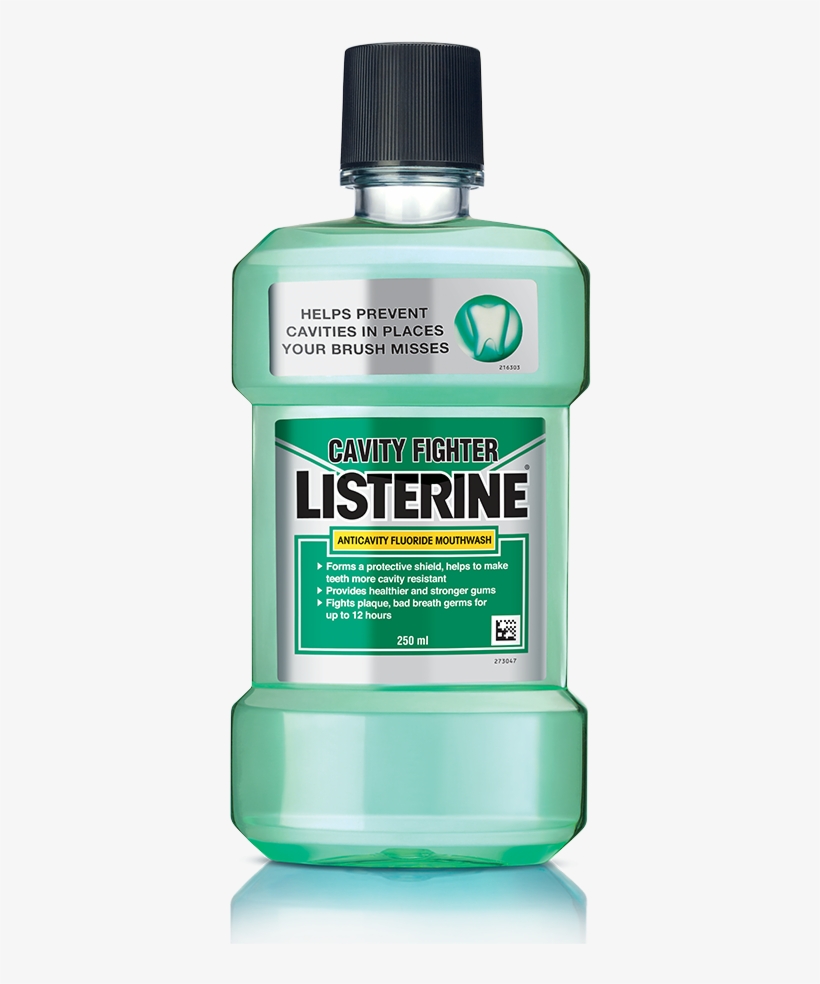 Listerine Cavity Fighter Antiseptic Mouth Wash - Listerine Cavity Protection Mouthwash 250ml, transparent png #4726977