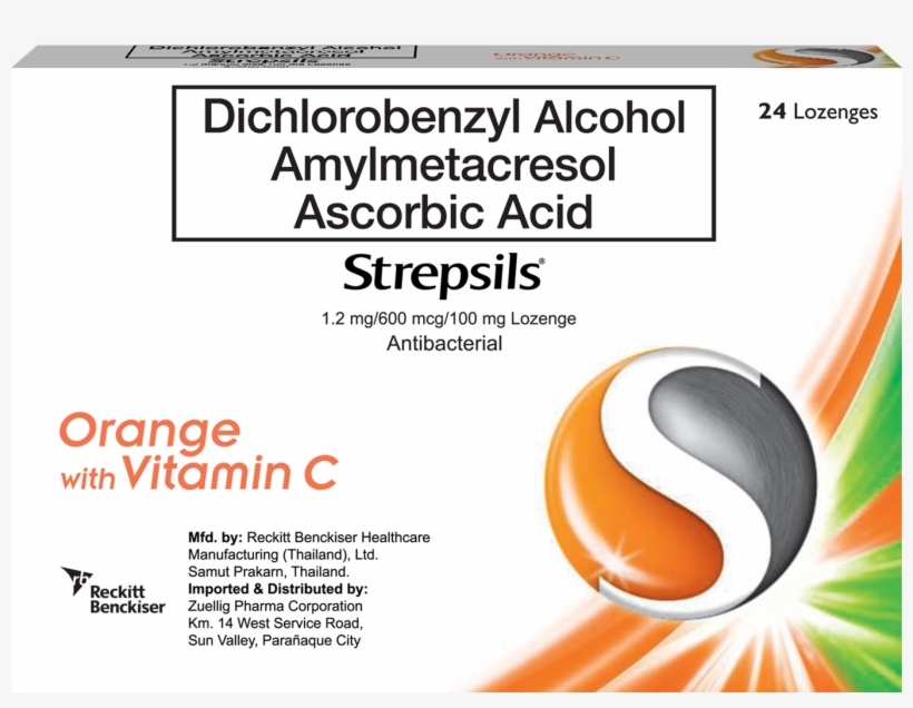 Orange With Vitamin C 24s - Strepsils, transparent png #4726978