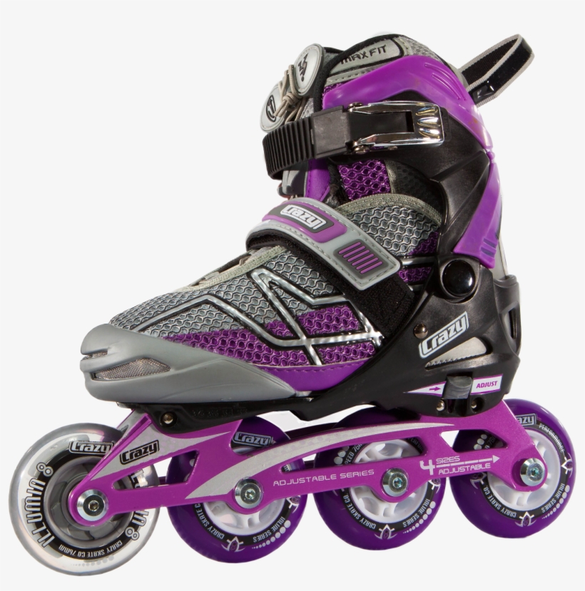 Crazy Skates 528 Adjustable Purple And Black Recreational - Inline Roller Skates Png, transparent png #4727440