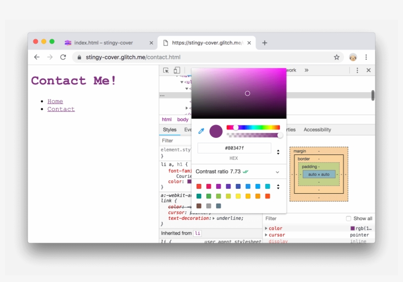 Changing The Font Color To Purple With The Color Picker - Color Picker, transparent png #4729530