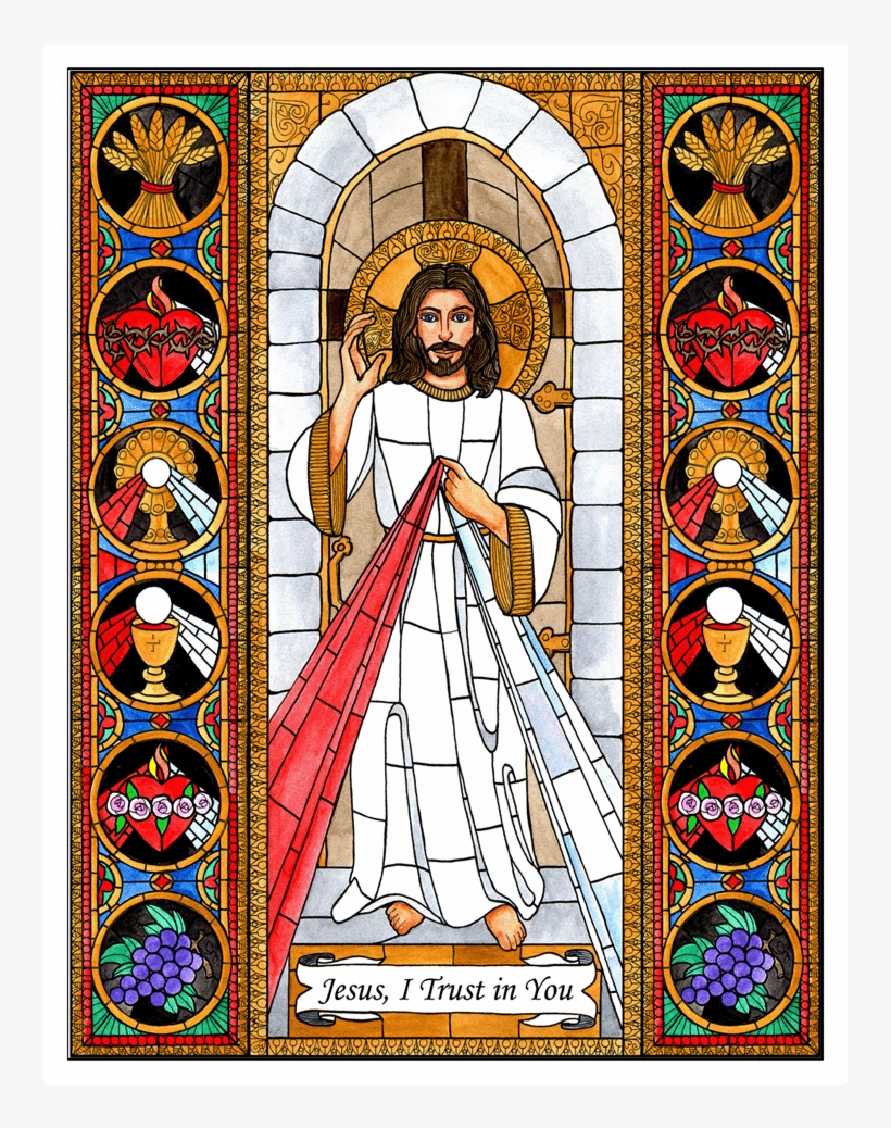 Divine Mercy - Stained Glass, transparent png #4729595
