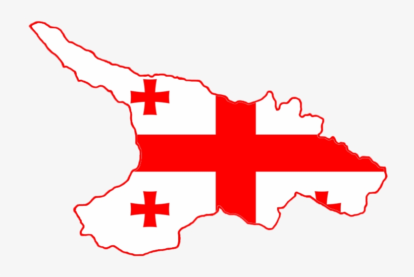 Flag-map Of Georgia With It's Historical Territories - Flag Map Of Georgia, transparent png #4731403
