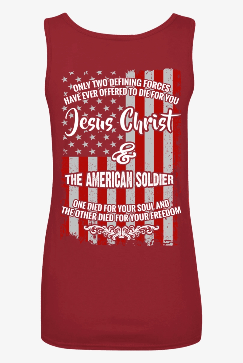 Jesus Christ And The American Soldier Tank Tops - Shirt, transparent png #4732072