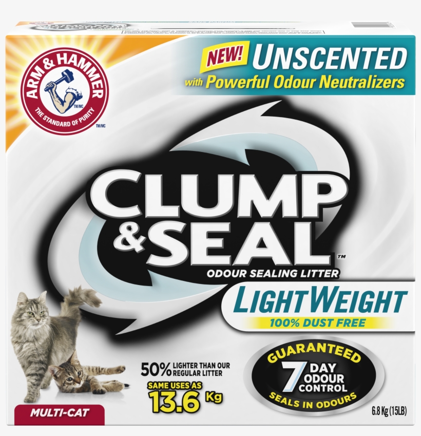 Unscented Litter2 Products - Arm & Hammer Clump And Seal Cat Litter, transparent png #4734355