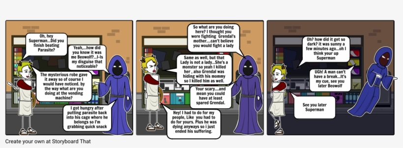 Beowolf And Superman - Cartoon, transparent png #4735511