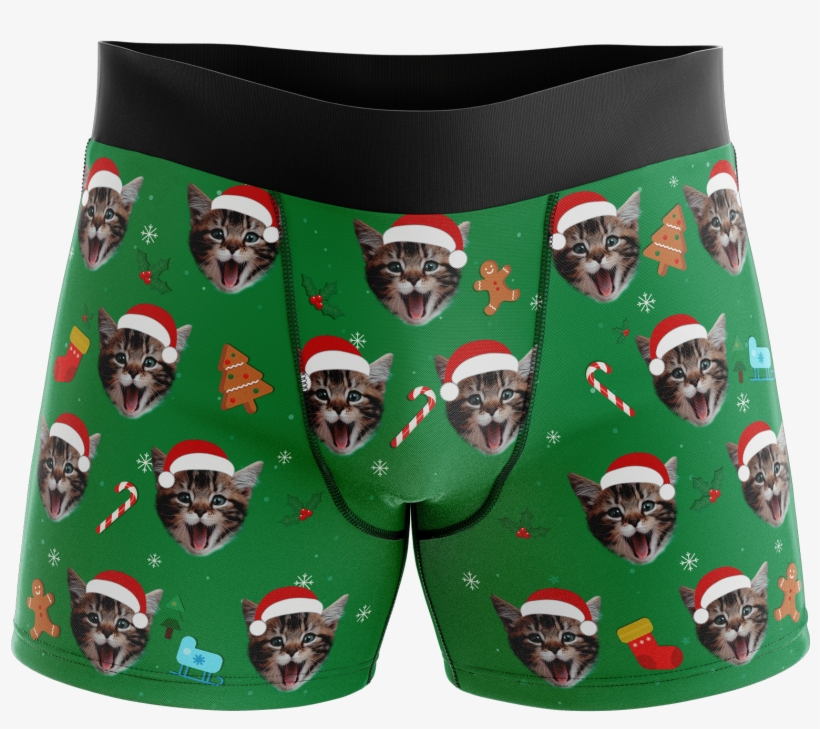 Cat Hat Boxers Santa - Briefs, transparent png #4738406