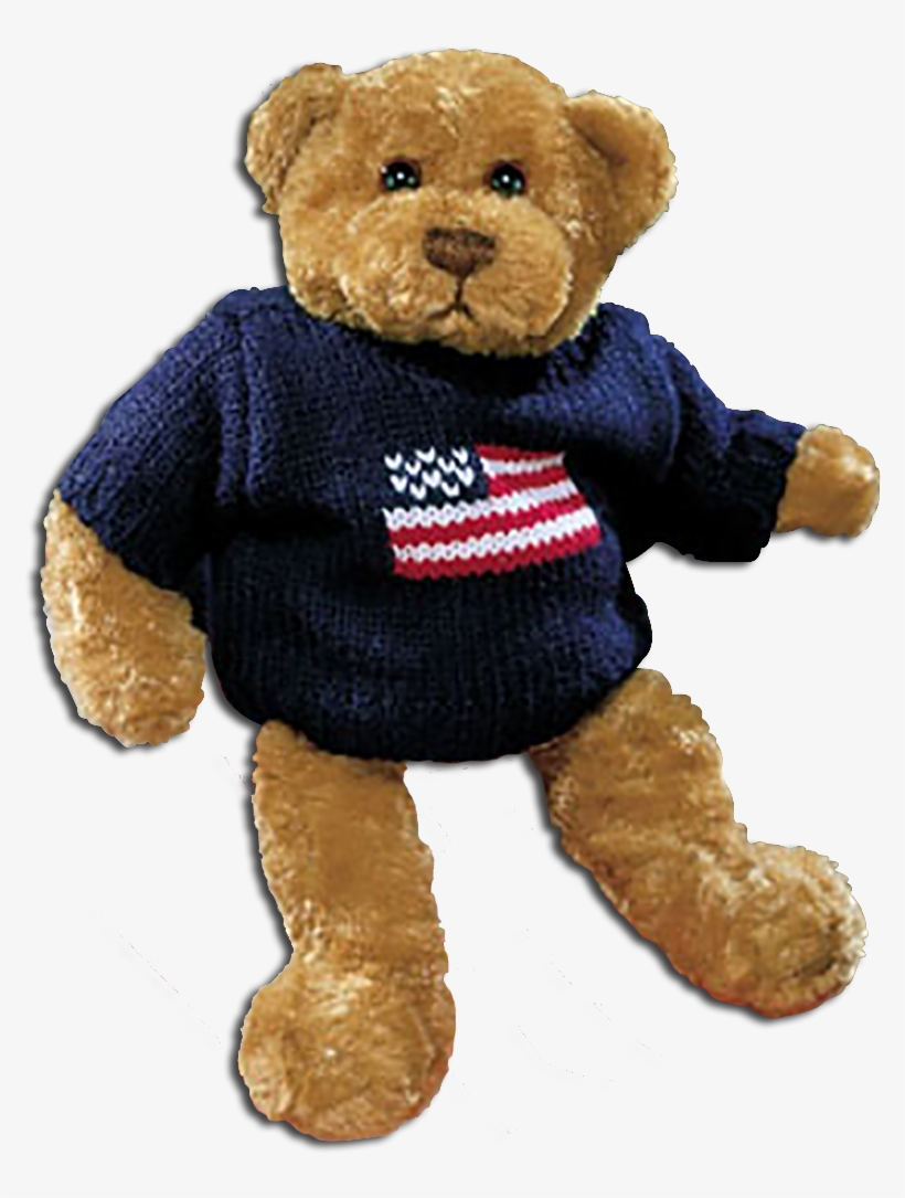 Gund Theodore Teddy Bear In Navy Sweater With American - Teddy Bear, transparent png #4739799