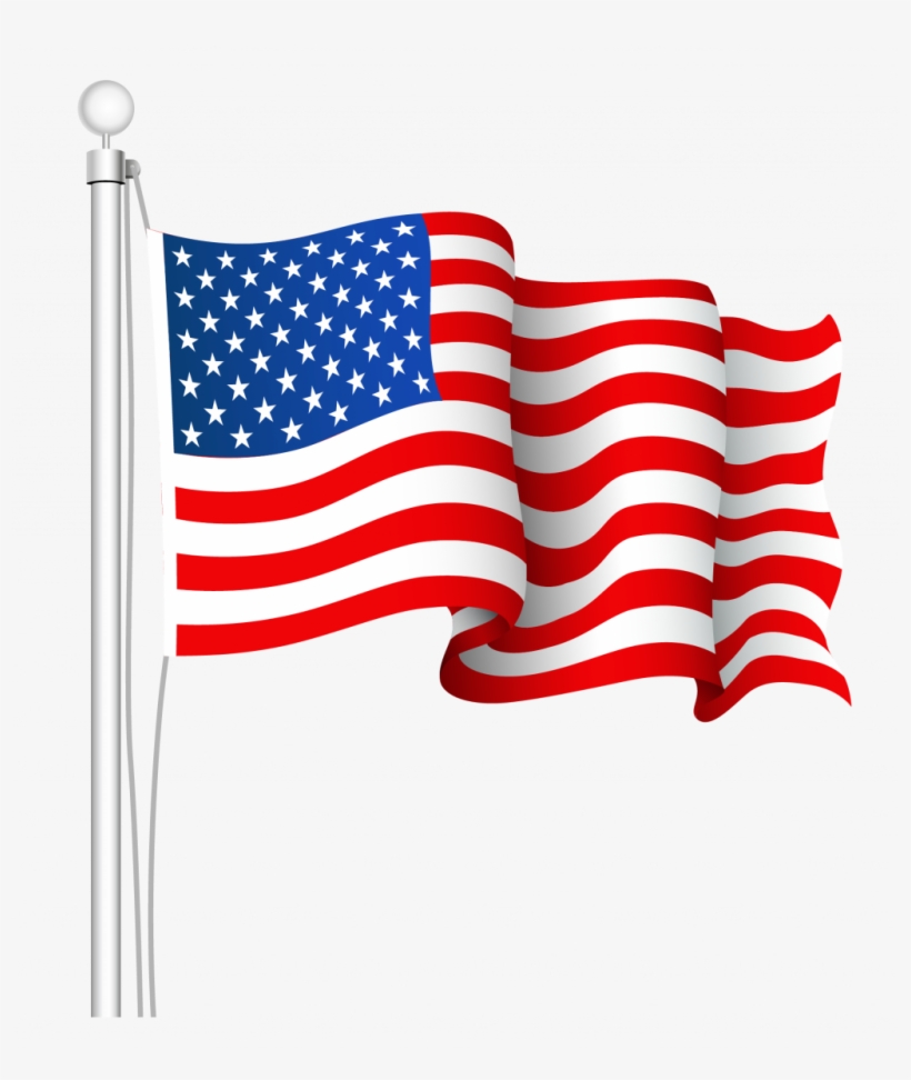 Collection Of Waving American Flag Drawing - American Flag Clip Art Png, transparent png #4740689