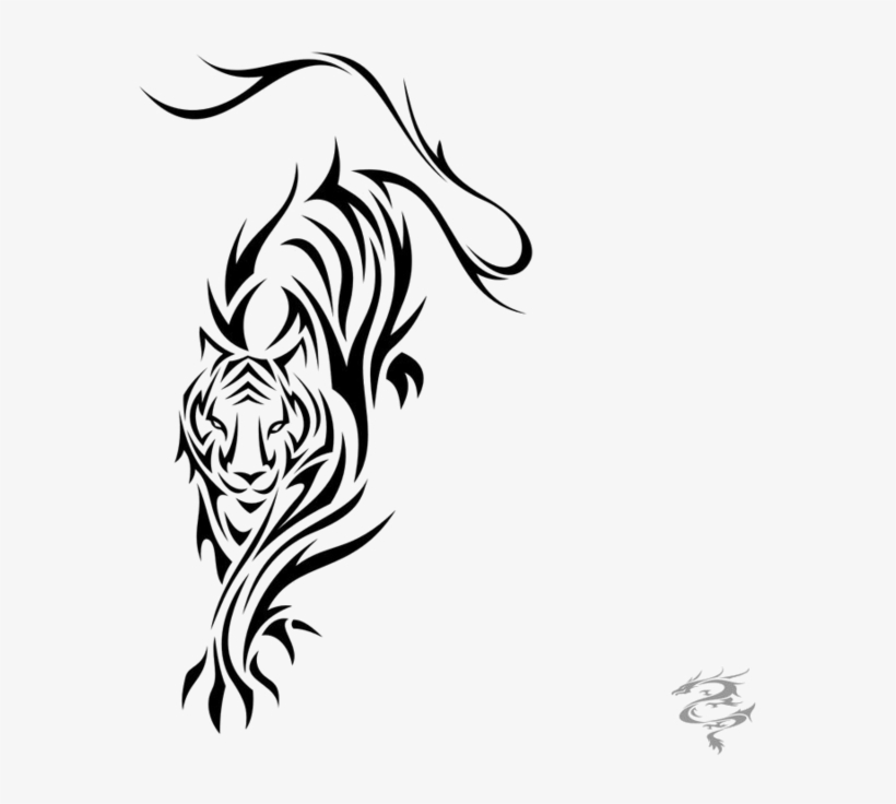 Tigre 004  Tribal Tiger Head Tattoo  400x400 PNG Download  PNGkit