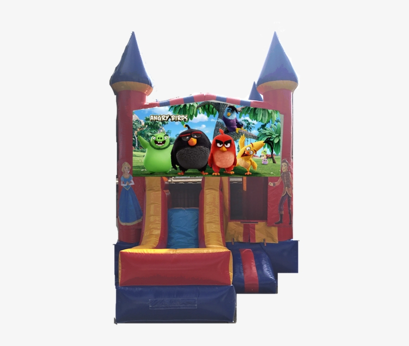 Combo Castle Front Slide Angry Birds $150 - Tangled, transparent png #4743108