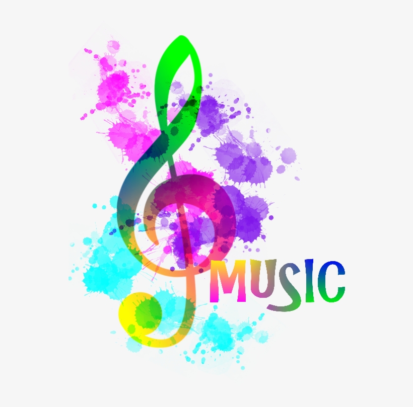 Rainbow Music Notes Png - Funky Treble Clef, transparent png #4743823