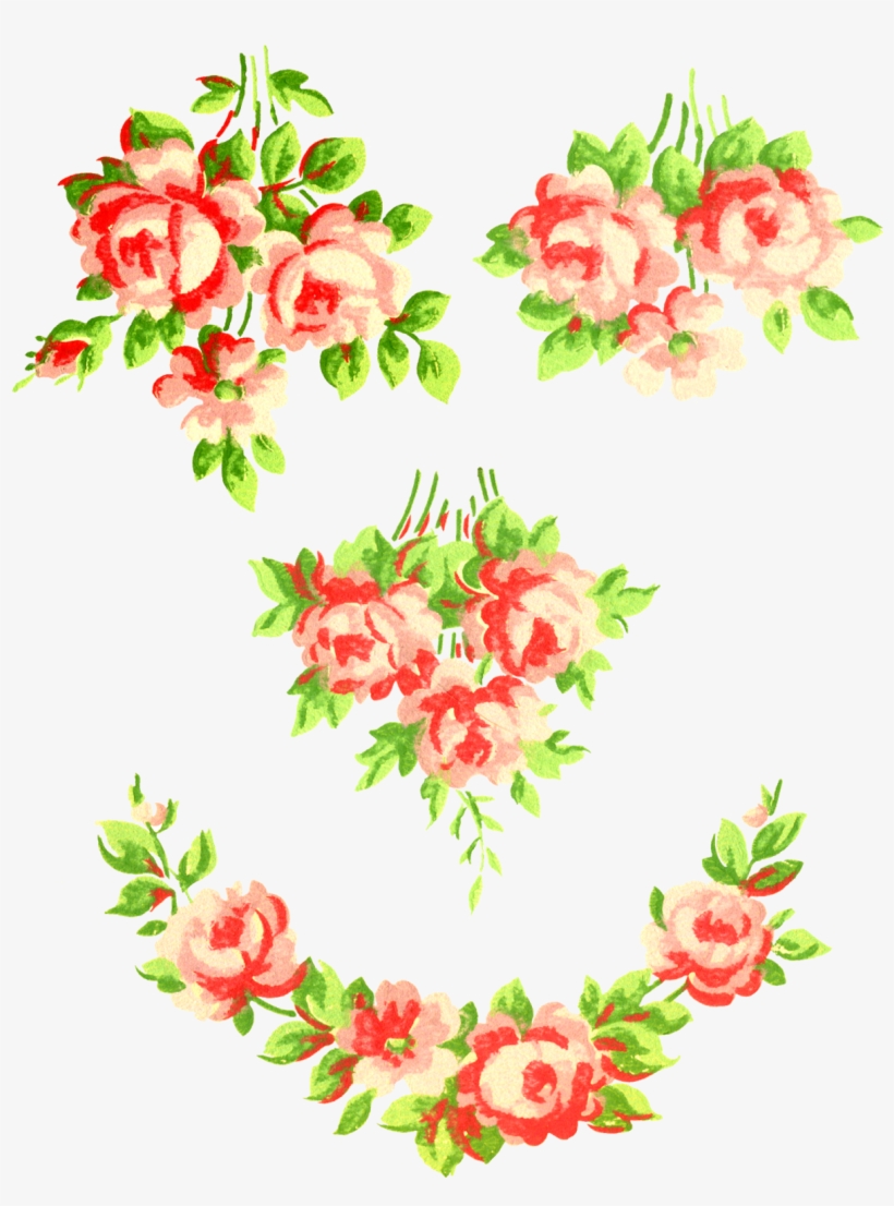 Romantic Pink Flower Border Png Pic - Art, transparent png #4744648