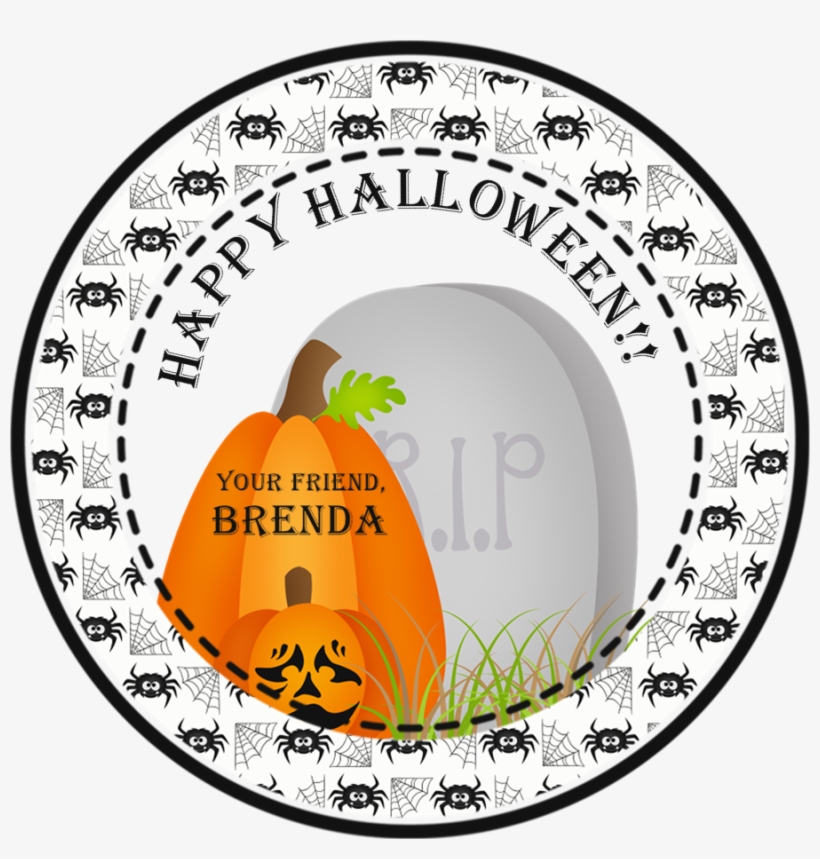 Tombstone Happy Halloween Stickers Or Favor Tags - Toe Tag, transparent png #4746017