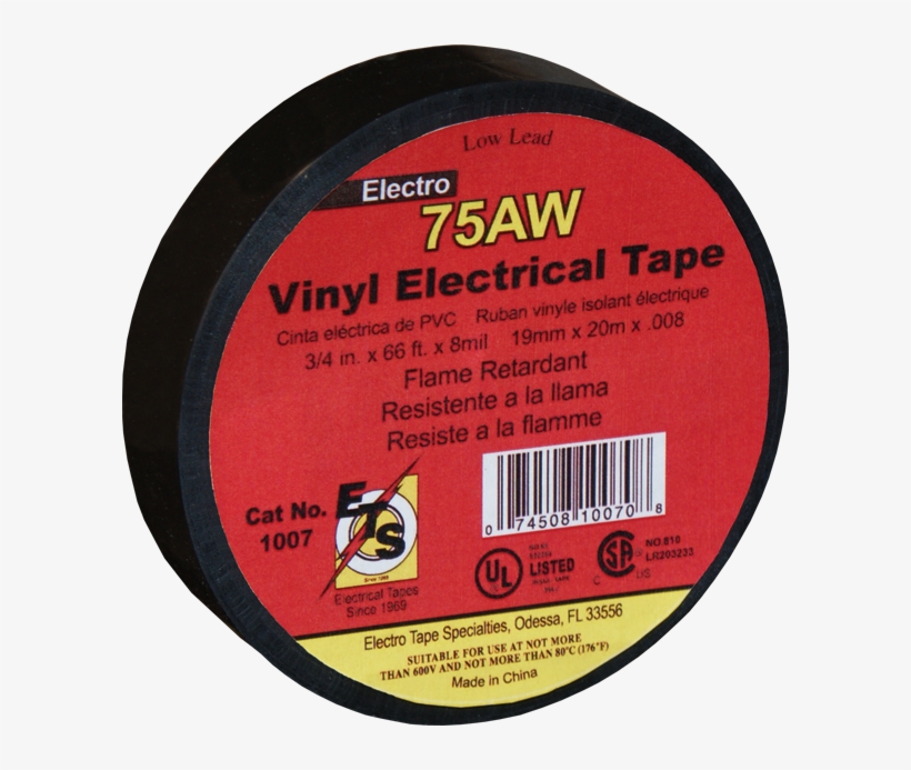 Weather Resistant 8 Mil Black Electrical Tape - Electro Tape 70 General Purpose Vinyl Electrical Tape, transparent png #4747008