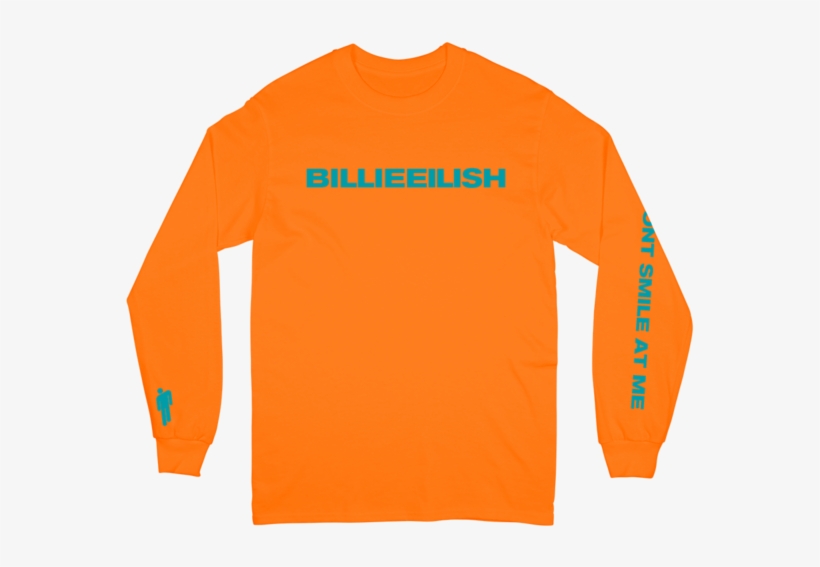 Orange Long Sleeve Shirt Blosh Billie Eilish Merch Free