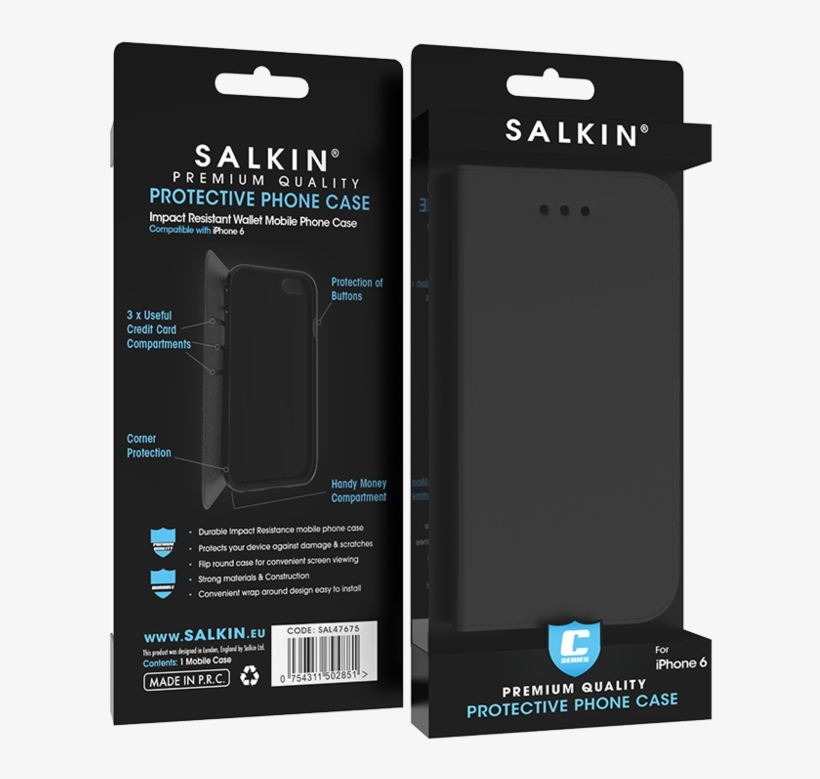 Salkin Black Wallet Case - Mobile Phone, transparent png #4747988